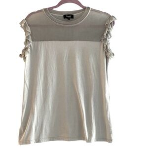 Trame light gray Womens Ruffle Sleeve T Shirt  Gorgeous ruffled sleeves. Large